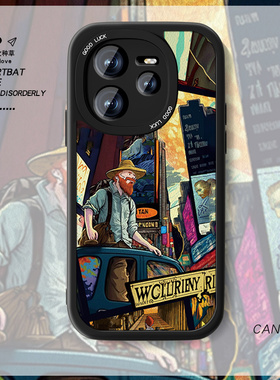 汽车梵高适用真我neo7手机壳新款男realmeGTneo6欧美小羊皮gt7pro油画oppo美式防摔NEO6SE创意por女套