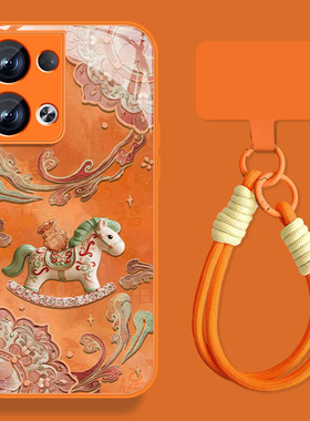 适用opporeno13手机壳女2026国潮小马Reno13pro新款高颜值Rano13可爱0pp0钢化玻璃opop全包pr0防摔挂绳保护套