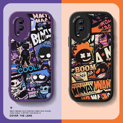 蓝紫漫画适用iqooneo7手机壳小羊皮NEO7se新款竞速版硅胶vivoiq00neo6se卡通IQOOneo6男防摔动漫高级感套