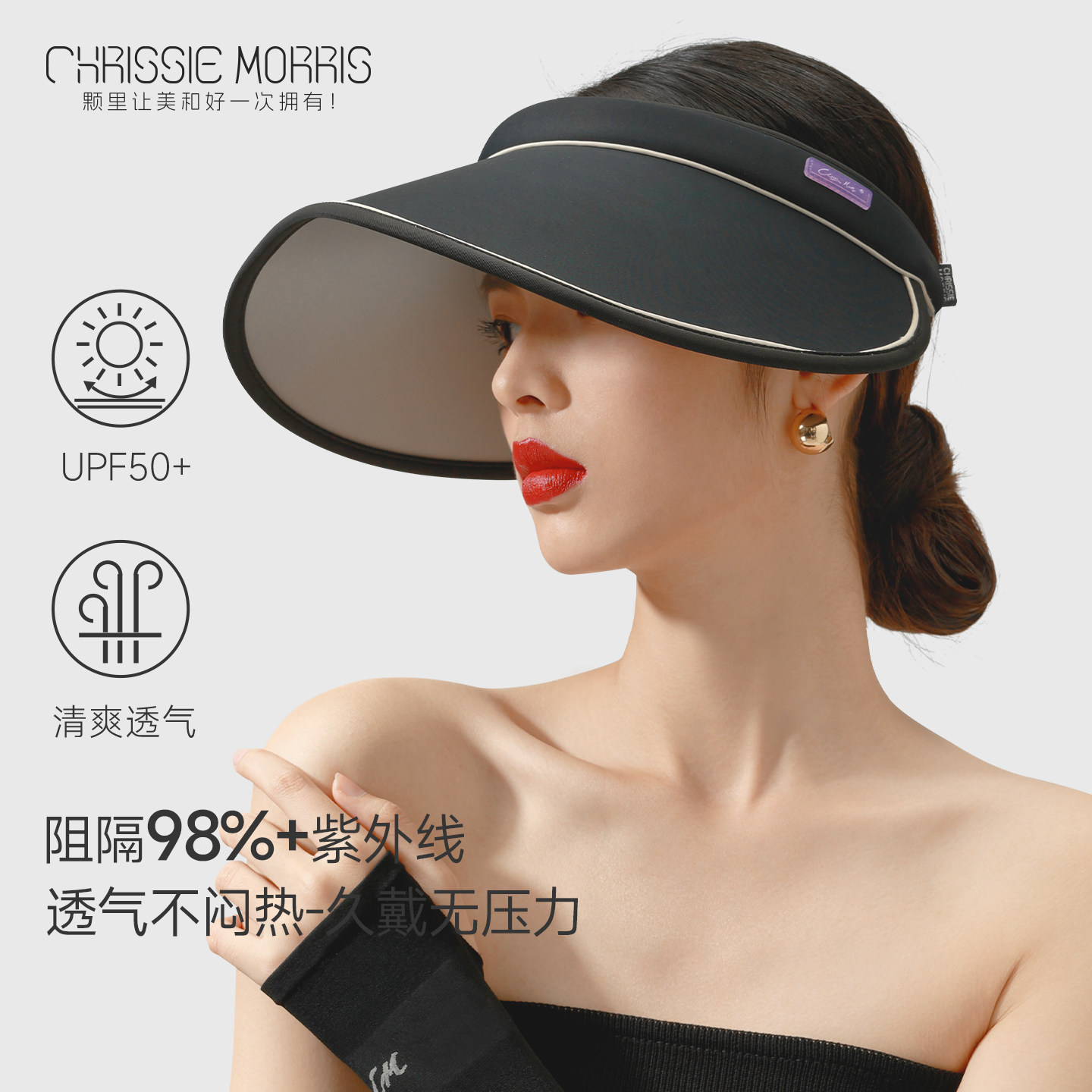 CMS颗里空顶户外防晒帽男女夏季