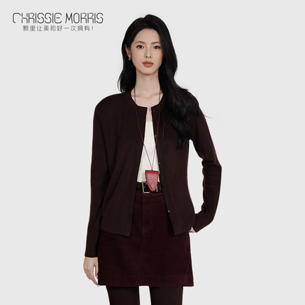 【达人推荐】CMS颗里 “猫感”保暖开衫女秋冬内搭发热上衣可外穿