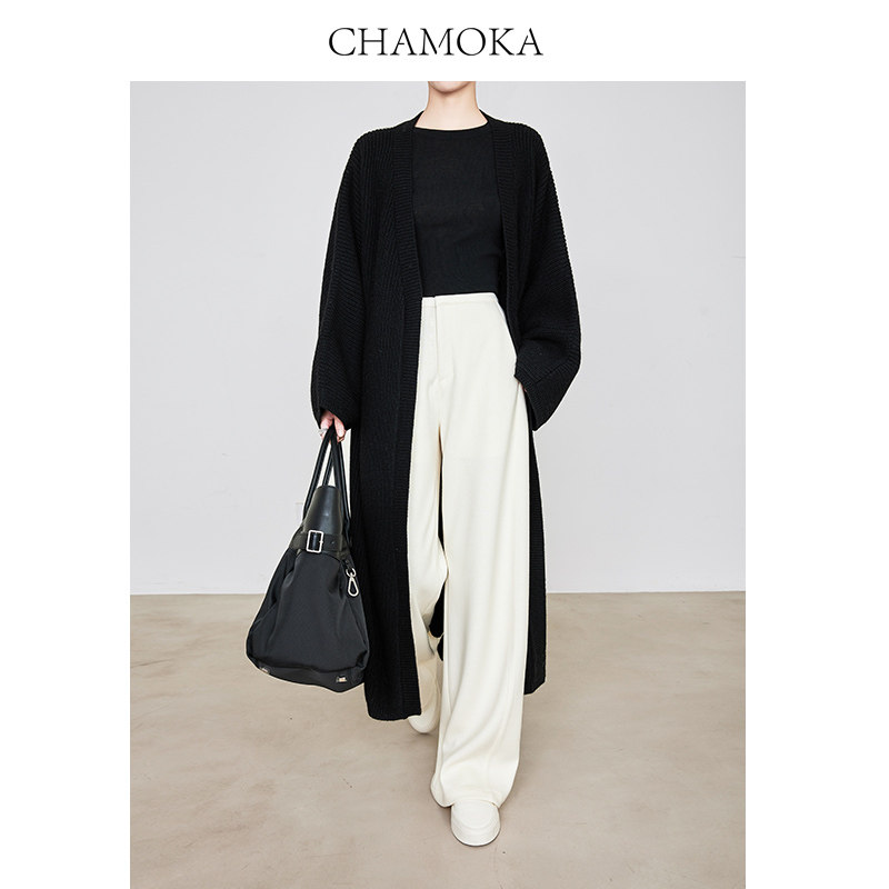 夏莫卡软糯垂感香蕉阔腿裤