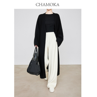 女醋酸香蕉裤 夏莫卡白色直筒裤 子显瘦阔腿裤 加长裤 6620 垂感糯米裤