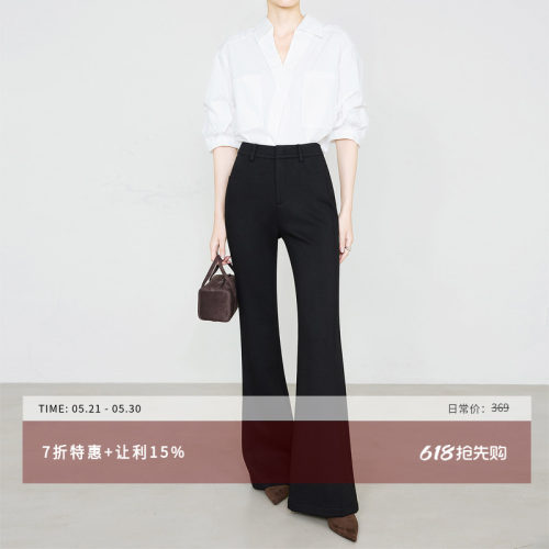 夏莫卡修身显瘦利落性感喇叭裤