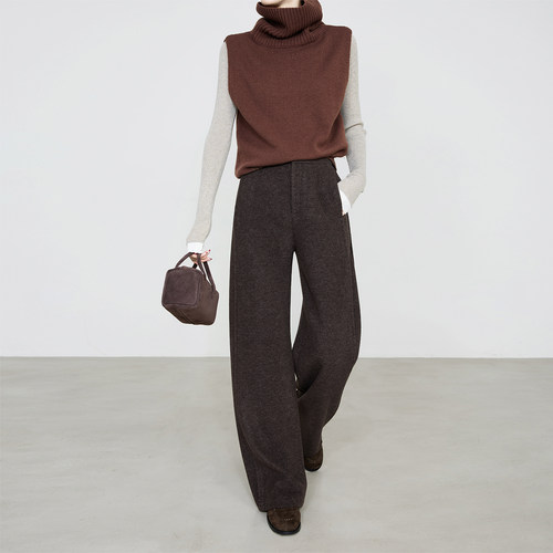 夏莫卡复古咖色香蕉裤