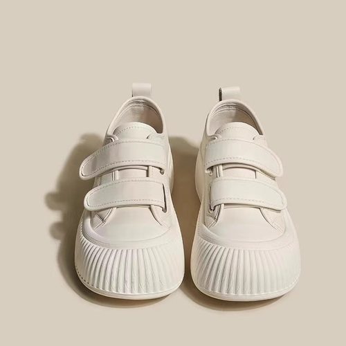 热卖真皮魔术贴小白鞋女