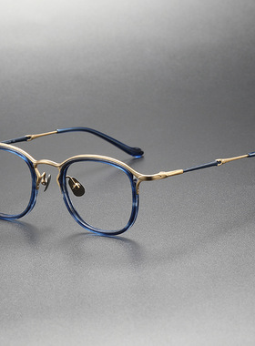 深圳眼镜松田同款M3118复古纯钛板材圈圆框可配防蓝光眼镜 平光镜