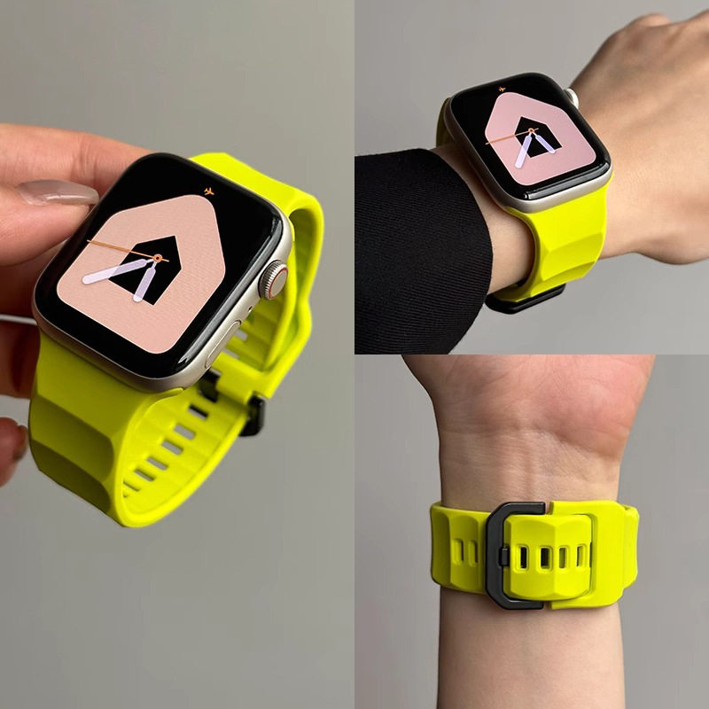 新品适用小米手环9Pro表带8pro波浪纹反扣硅胶红米watch6/5/4替换腕带