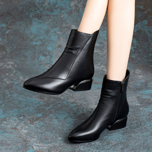 真皮时装靴短靴自产自销