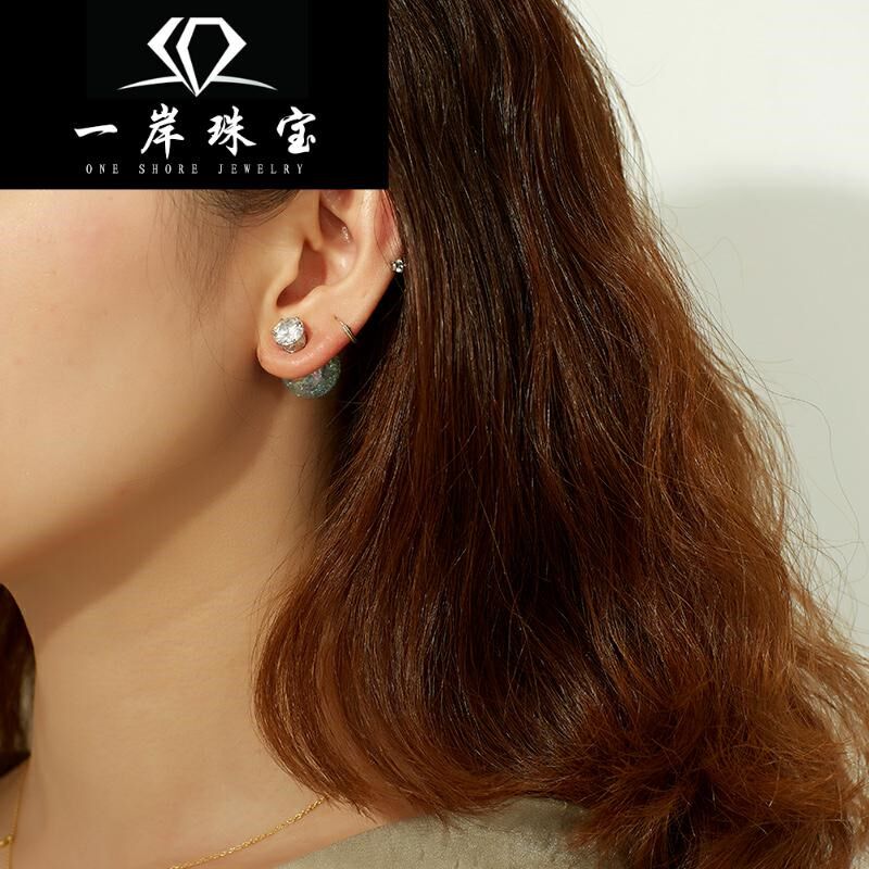 aza韩国夸张原宿少女风blingbling炫彩玻璃球糖果珠可拆卸耳钉