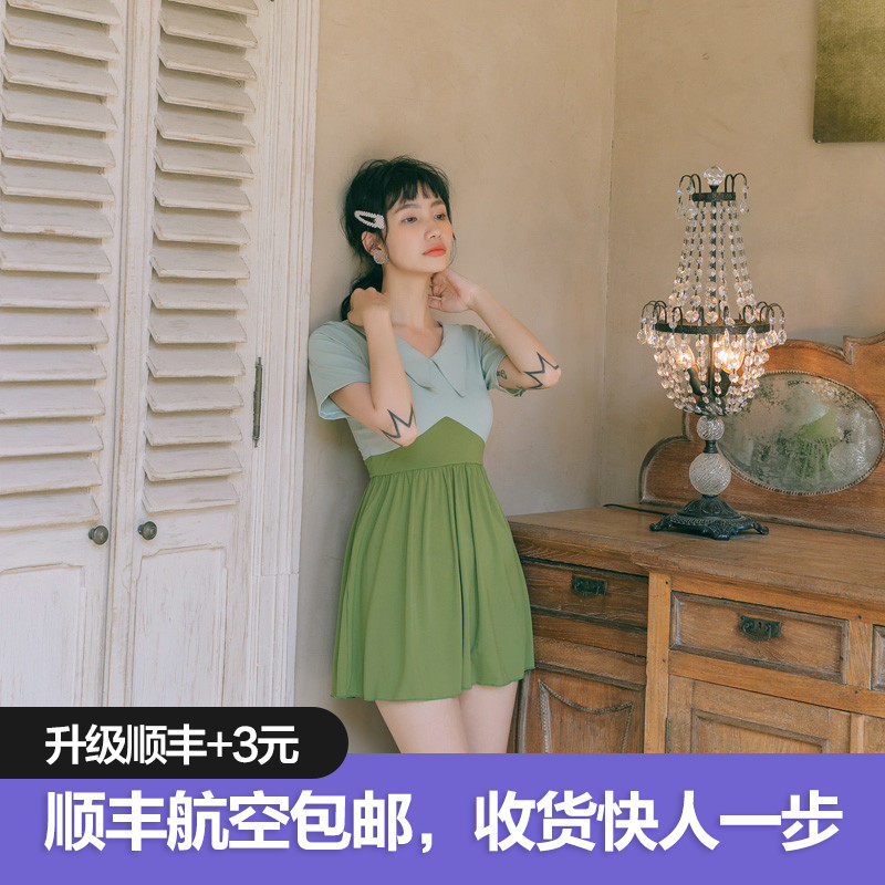 2020新款韩国ins泳衣女保守连体泳装遮肚显瘦学生温泉性感遮肉|ruв категории движение/йога/фитнес/фанаты товаров, плавание, разделить купальник - от Buy2taobao.com для оказания профессиональной услуги покупки агента Taobao
