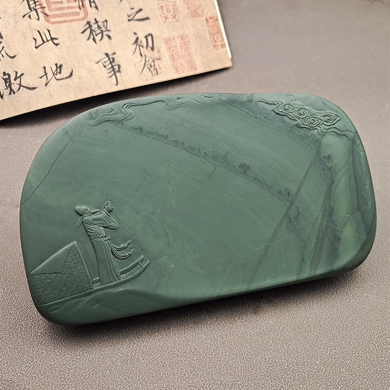 云鹏洮砚卓尼老坑砚台书法专用四大名砚文房四宝纯手工雕刻洮河砚
