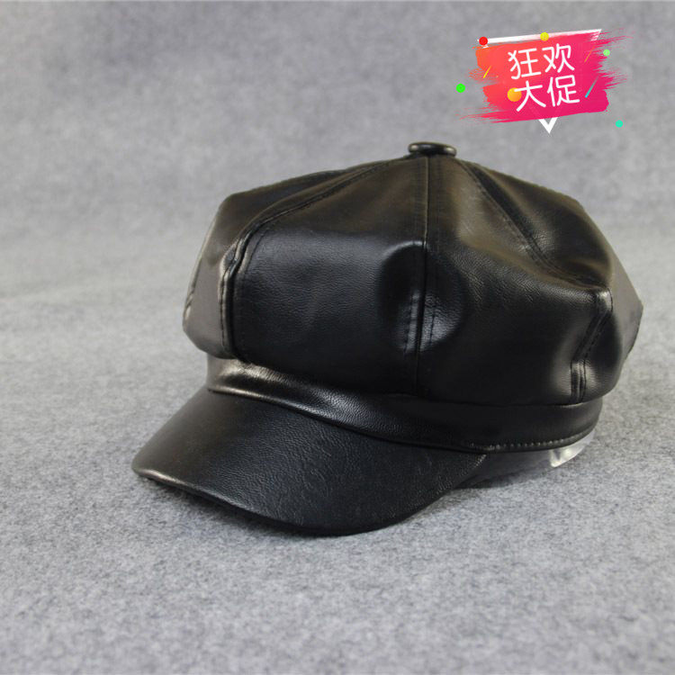 新品韩版八角帽 时尚女士帽子冬款画家帽  皮革贝雷帽|ruв категории Аксессуары, шляпа - от Buy2taobao.com для оказания профессиональной услуги покупки агента Taobao