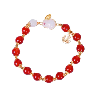 2025玉兔手链手环本命年情人礼物兔子手串学生礼物高颜值闺蜜配饰