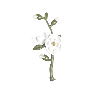 植物花卉白玉兰胸针小众旗袍大别针高档西装领口配饰徽章女