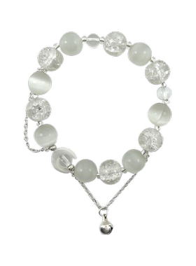 白珠月亮仿猫眼串珠手链