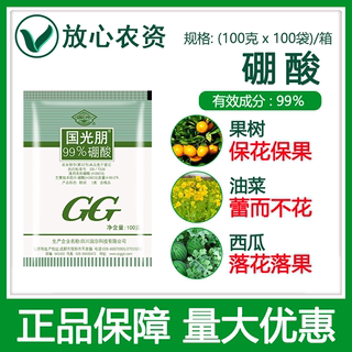 国光朋99%硼酸粉剂 果树油菜葡萄防缩果落花落果 硼肥农用叶面肥