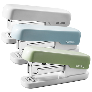 得力订书机学生用马卡龙色多功能大号订书器家用省力钉书机装订机12号定书机钉小号便携订厚书办公用品文具