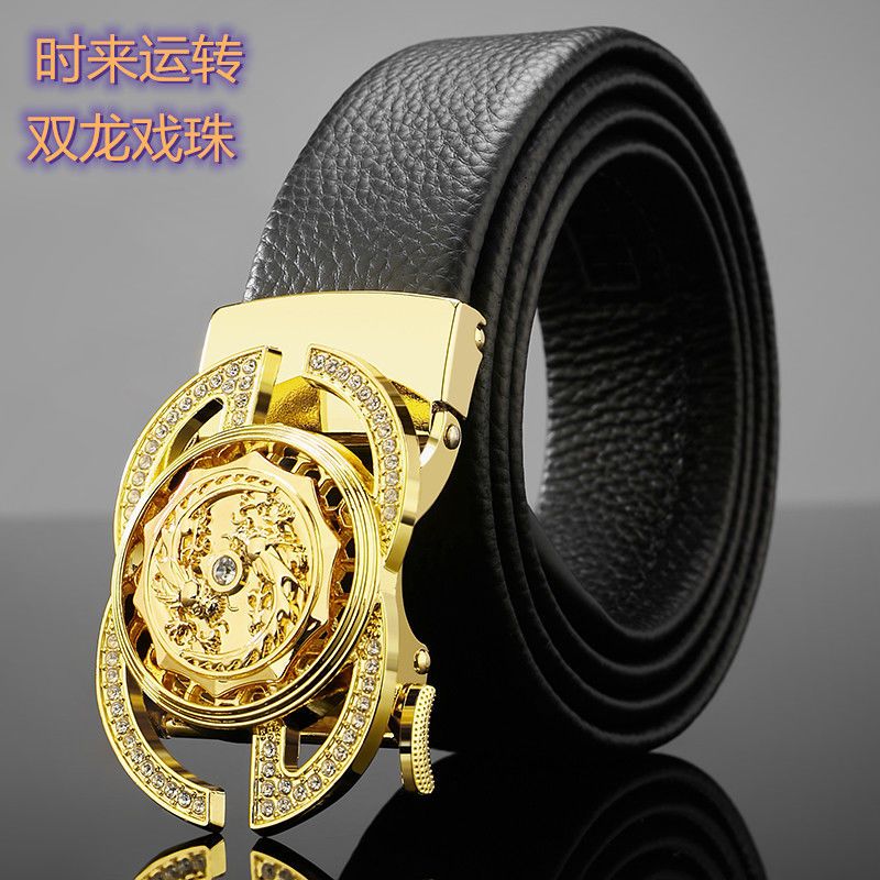 双龙戏珠时来运转男士皮图片