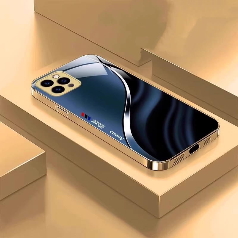 适用13pro鎏金钢化玻璃壳