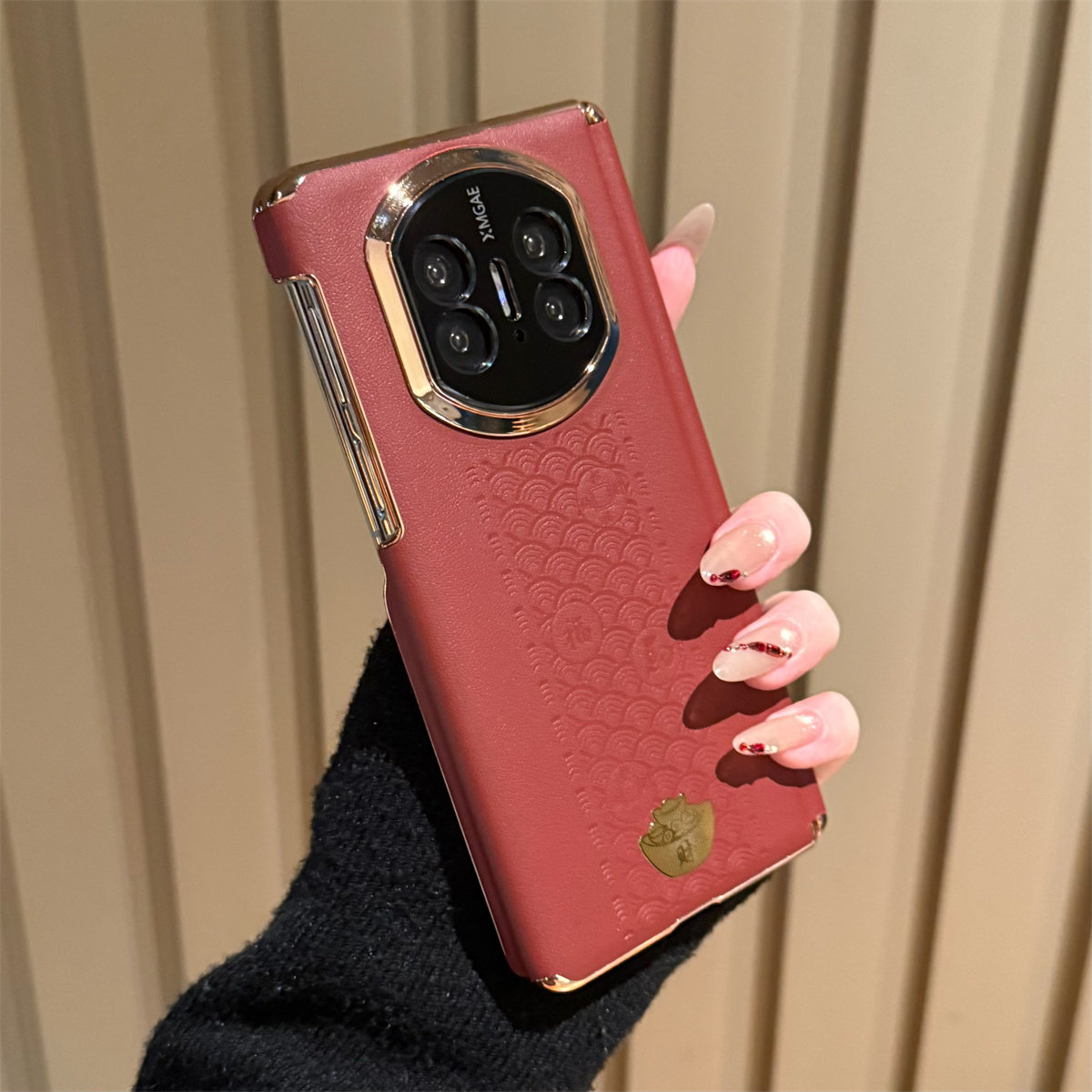 适用华为matex6秒变X7镜头手机壳双中轴2026新款高级感新年红X7典藏版折叠屏元宝外壳X5全包防摔男女保护套