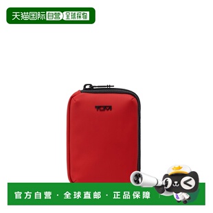 自营欧洲直邮Tumi途明 Accessory女士红色聚氨酯拉链开合 Travel