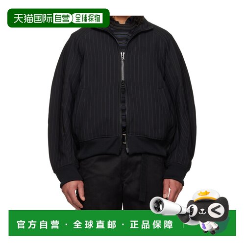 1h可退 香港直邮SACAI 男士夹克 2603961M816 SS2026 黑色 羊毛混