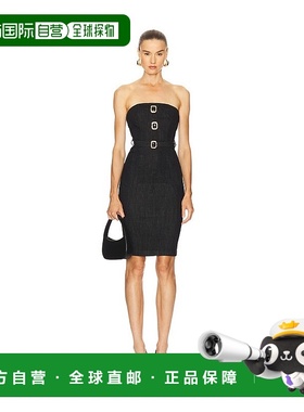 香港直邮Self-Portrait 女士 牛仔抹胸中长连衣裙 AW25821MB女装