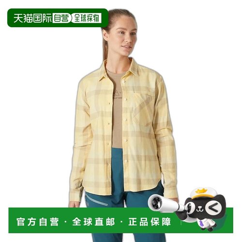 自营欧洲直邮Helly Hansen 女士黄绿色棉Lokka有机法兰绒长袖衬衫