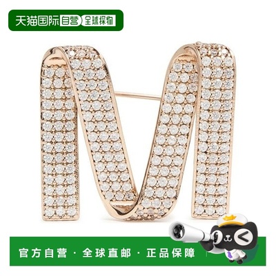 自营欧洲直邮MAXMARA麦丝玛拉 女士青铜色金属M字母造型胸针配饰