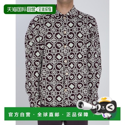 1h可退 香港直邮Casablanca 男士 MONOGRAM-PATTERNED 衬衫式衬衫