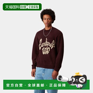 自营欧洲直邮Carhartt WIP Chedda男士暗枣红/空气黄腈纶提花图案