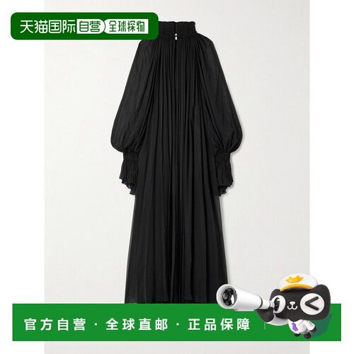 1h可退 美国直邮KHAITE 女士 Edgar 褶皱真丝雪纺长款连衣裙 5565