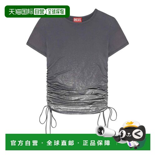 1h可退 香港直邮DIESEL 女士T恤 A193920JLBU9AW AW2025 灰色 侧T