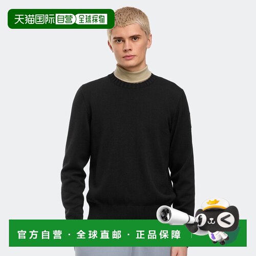 自营欧洲直邮Canada Goose加拿大鹅 男士黑色美利奴羊毛圆领毛衣