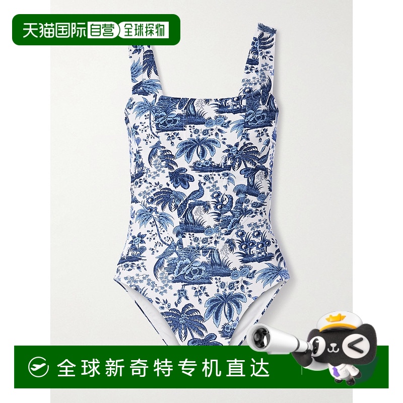 1h可退 香港直邮Staud 女士 Adelaide 拼接印花再生泳衣 S25V5103