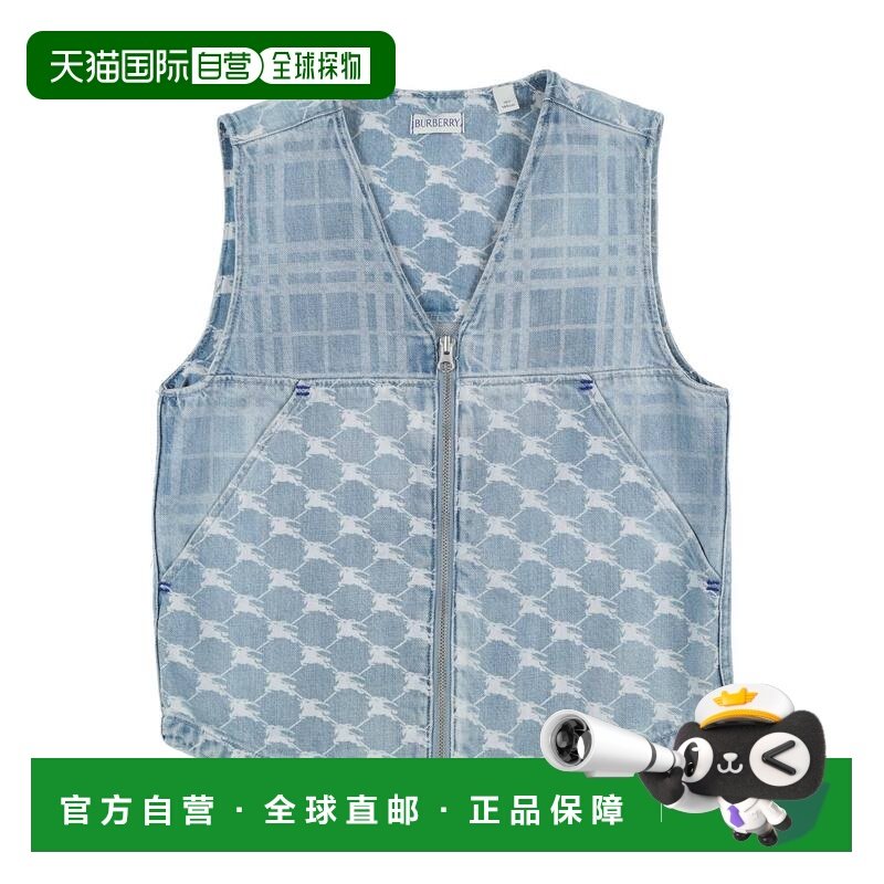 1h可退 香港直邮Burberry 巴宝莉 女童 牛仔布夹克童装 blue蓝色,童装/婴儿装/亲子装,普通外套,淘宝优惠券,粉丝福利购,淘宝优惠卷