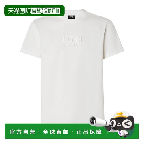 香港直邮Fendi 白色棉T恤 FY1319ATLA