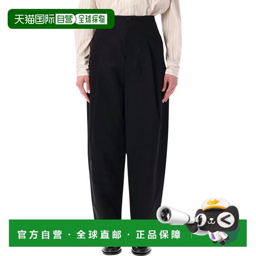 香港直邮Soeur 女士 Daley round 黑色棉/亚麻长裤 PAN0688DALEYN