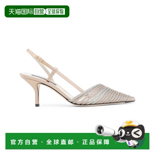 裸色灰褐色绸缎露跟高跟鞋 1h可退 女士 阿玛尼 香港直邮armani