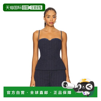 香港直邮Simkhai 女士 Jennings 紧身胸衣 5252224DC条纹背心吊带