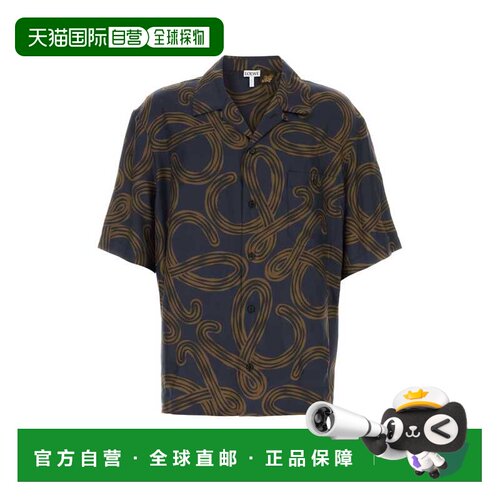 香港直邮LOEWE 男士衬衫 H616Y05X91NAVYBROWN SS20支付后1h可退