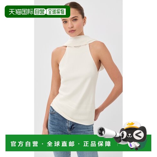 香港直邮Simkhai 女士 Samira 缎面披肩式上衣 beige米色 舒适时