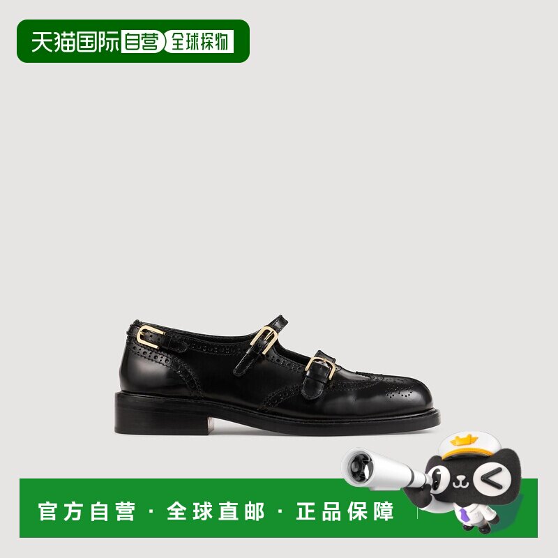 自营欧洲直邮Sandro桑德罗 女士黑色皮革玛丽珍德比鞋女鞋 - 实物图