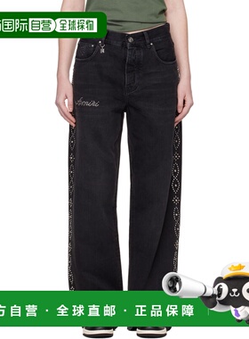 香港直邮AMIRI 女士 黑色 Stud Baggy 牛仔裤 AWBMJE1016