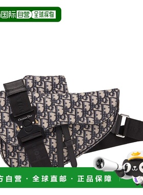 自营1h可退 欧洲直邮Dior迪奥OBLIQUE男士胸包刺绣印花帆布1ADPO0