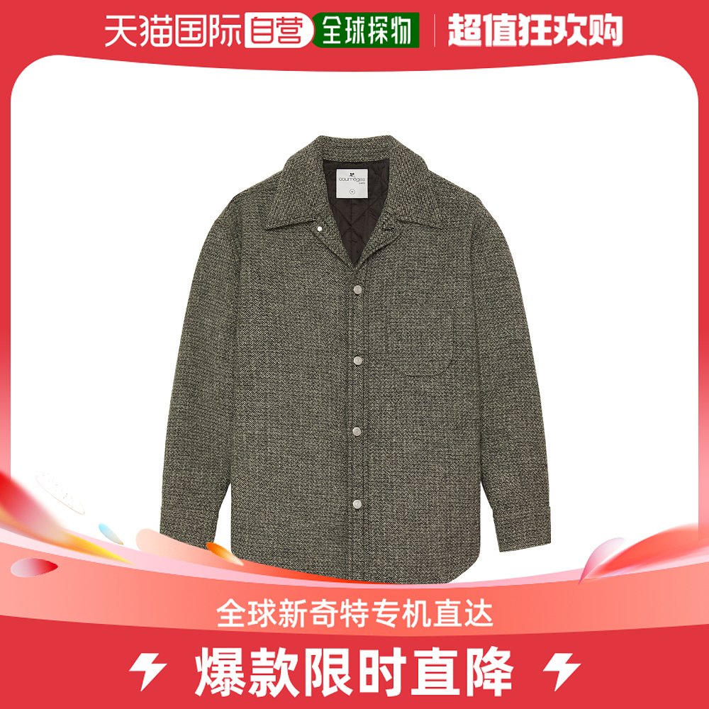 香港直邮Courreges 衬衫式羊毛休闲夹克 323CCH030WO0056 女装/女士精品 短外套 原图主图