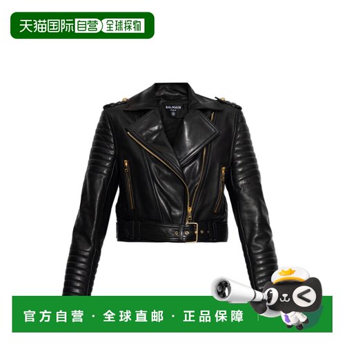 1h可退 香港直邮Balmain 长袖皮夹克 FF1TD207LC62