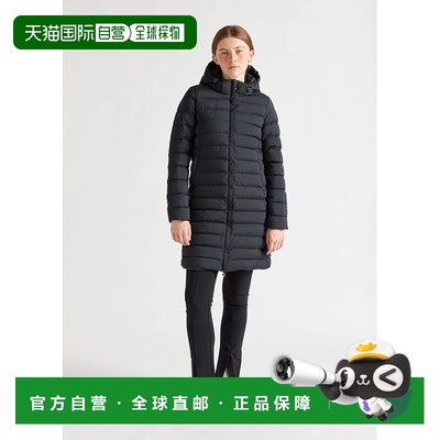 自营欧洲直邮Pyrenex Spoutnic 黑色女士长款连帽羽绒服