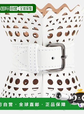 1h可退 香港直邮Alaia 女士 Vienne 皮革手链 white白色 舒适时尚